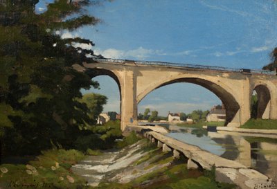 The Railroad Bridge at Briare by Henri Joseph Harpignies
